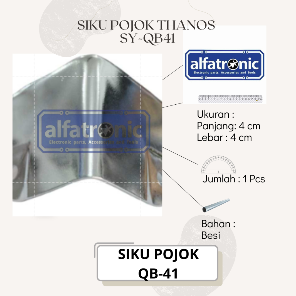 SIKU COVER/ SIKU POJOK THANOS SY-QB41 UKURAN 40MM SILVER UNTUK BOX HARDCASE - 1