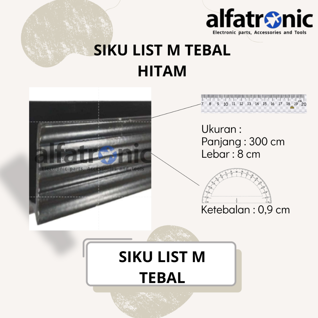Siku List M Hitam (Tebal) Aluminium for Hardcase Box Siku hardcase List U - 1