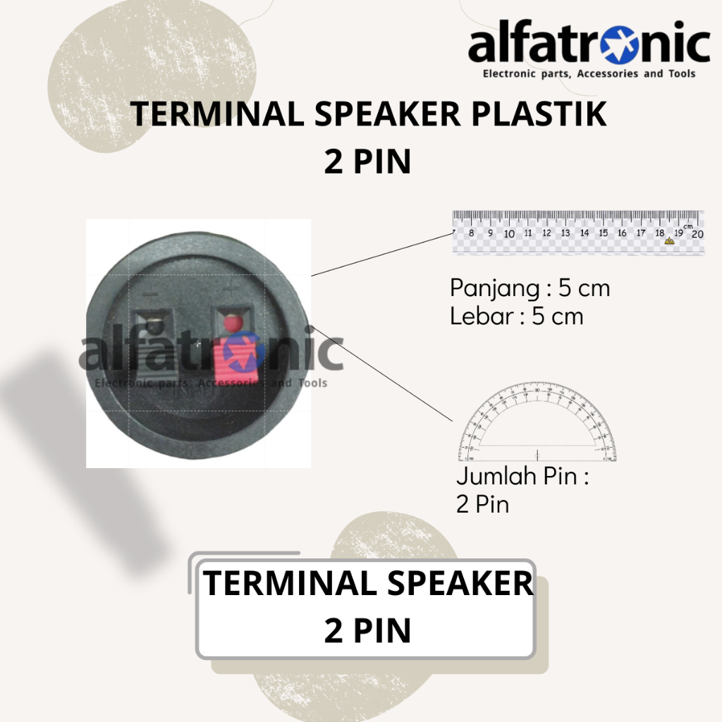 TERMINAL SPEAKER PLASTIK BULAT KECIL 2 PIN