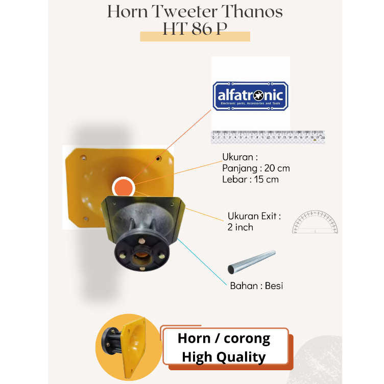 HORN TWETER THANOS HT 86P YELLOW UKURAN 15x20 CM - 1