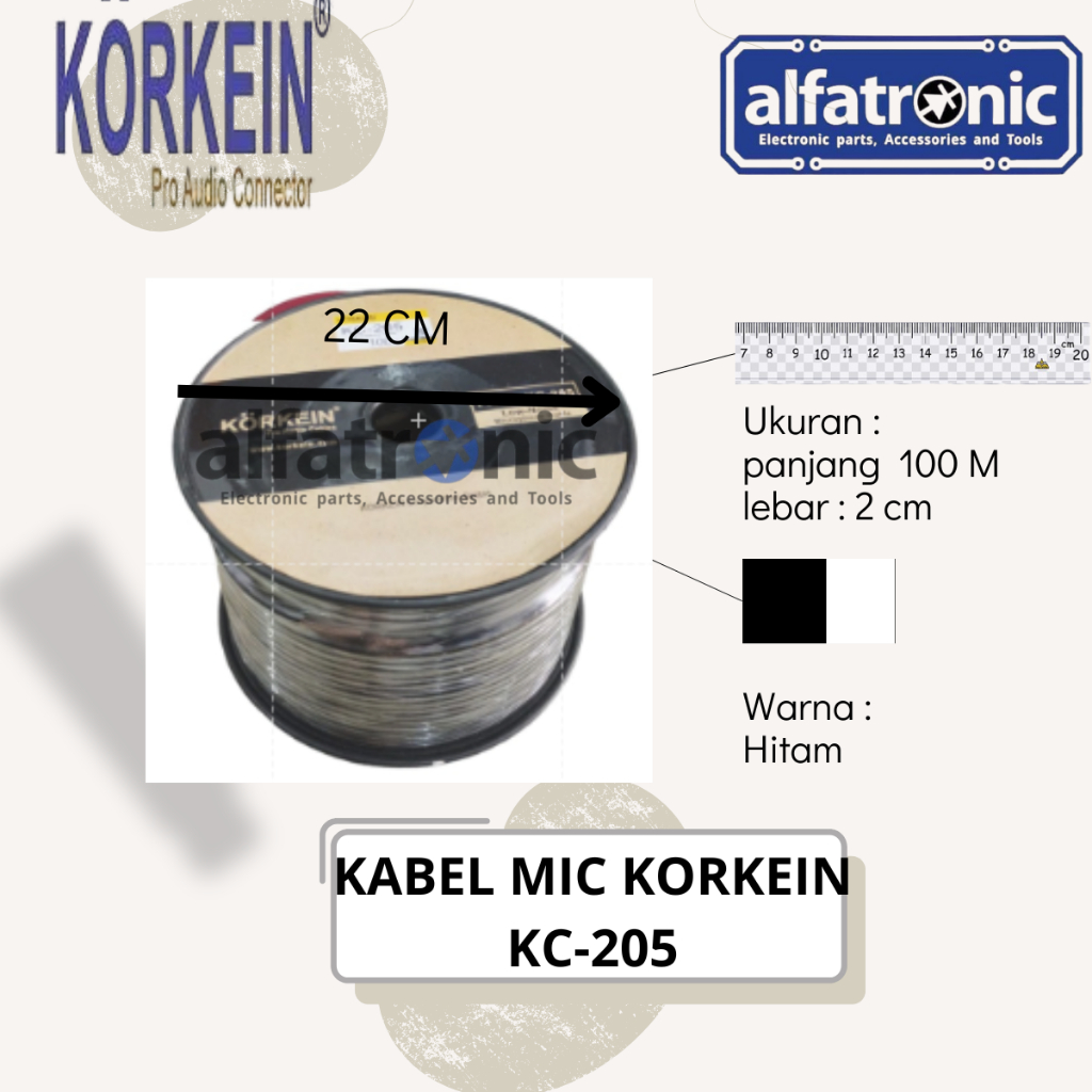 KABEL MIC KORKEIN KC-205 @100 METER